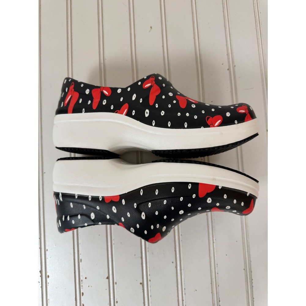 Crocs Neria Pro II Minnie Mouse Clogs Women Size 8 Blk. Red Polka Dot Work Shoes - Picture 6 of 11
